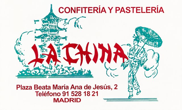 Tarjeta comercial de La China, Plaza Beata María Ana de Jesús, Madrid